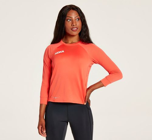 Camiseta Hoka One One Feminino Coral | 473089-AFE